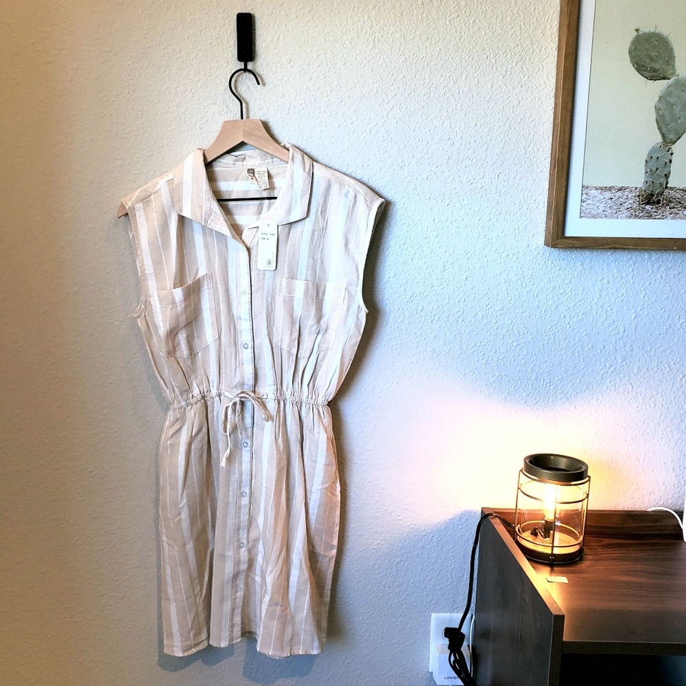 Japna Striped Button Up Dress